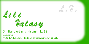 lili halasy business card